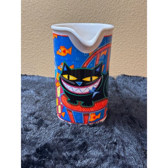 Martin Ansolab Chaleur Ceramic Pitcher With Cat & Fish - Picture 3 of 8